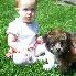 Ellie seeing a puppy for the first time.  She didn