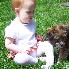 Ellie seeing a puppy for the first time.  She didn