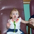 Ellie eating Halloween candy -- drooling all over 
