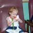 Ellie eating Halloween candy -- drooling all over 