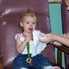 Ellie eating Halloween candy -- drooling all over 