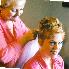 Getting ready... Wedding day  --Hair by Mom